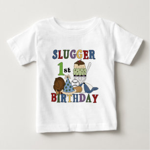 Baseball Slugger 1st Birthday Tshirts and Gifts