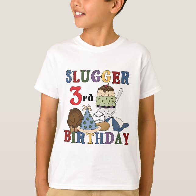 Baseball Slugger 3rd Birthday Tshirts (Front)