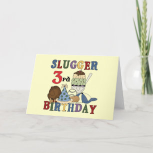 Baseball Slugger 3rd Birthday Tshirts Card