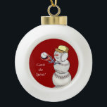 Baseball Snowman Ceramic Ball Christmas Ornament<br><div class="desc">What a cutie pie this adorable snowman is... ... a great ornament to adorn the Christmas tree for any sports lover.</div>