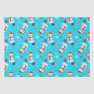 Baseball Snowman Christmas Celebration Pattern Tissue Paper