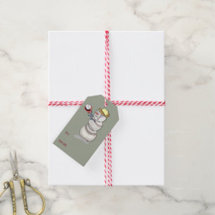Baseball Snowman Christmas Gift Tags