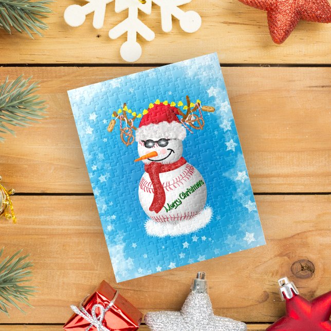 Baseball Snowman Decorated With Popular Snacks Jigsaw Puzzle (Creator Uploaded)