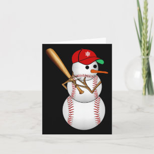 Baseball Snowman Snow Christmas Xmas Gifts Men Wom Card