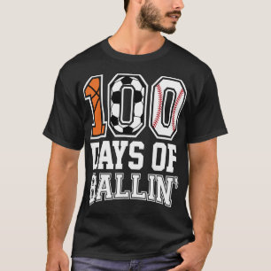 Baseball Soccer Basketball 100 Days Of School T-Shirt