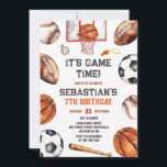 Baseball Soccer Football Basketball Sport Birthday Invitation<br><div class="desc">Baseball Soccer Football Basketball Sport Birthday Invitation</div>