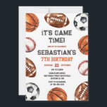 Baseball Soccer Football Basketball Sport Birthday Invitation<br><div class="desc">Baseball Soccer Football Basketball Sport Birthday Invitation</div>