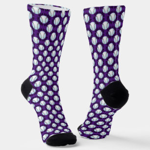 Baseball Socks Personalize School Team Name Purple