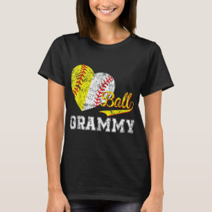 Baseball Softball Ball Heart Grammy Mother's Day T-Shirt