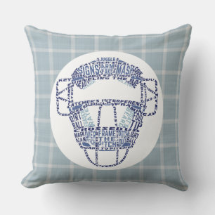 Baseball Softball Catchers Mask Calligram Pillow