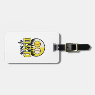 Baseball Softball Dad of Both Vintage Vector Desig Luggage Tag