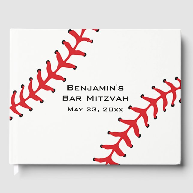 Baseball Softball Design Guest Book (Front)