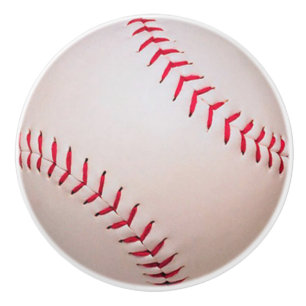 Baseball Softball drawer pull, Sport knobs, kids Ceramic Knob