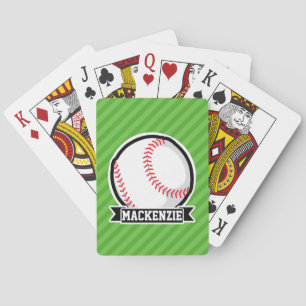 Baseball, Softball; Green Stripes Playing Cards