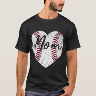 Baseball Softball Heart Vintage Mom Mother's Day G T-Shirt