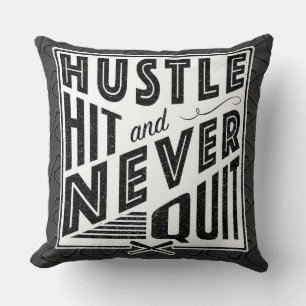 Baseball Softball Hustle, Hit & Never Quit Cushion