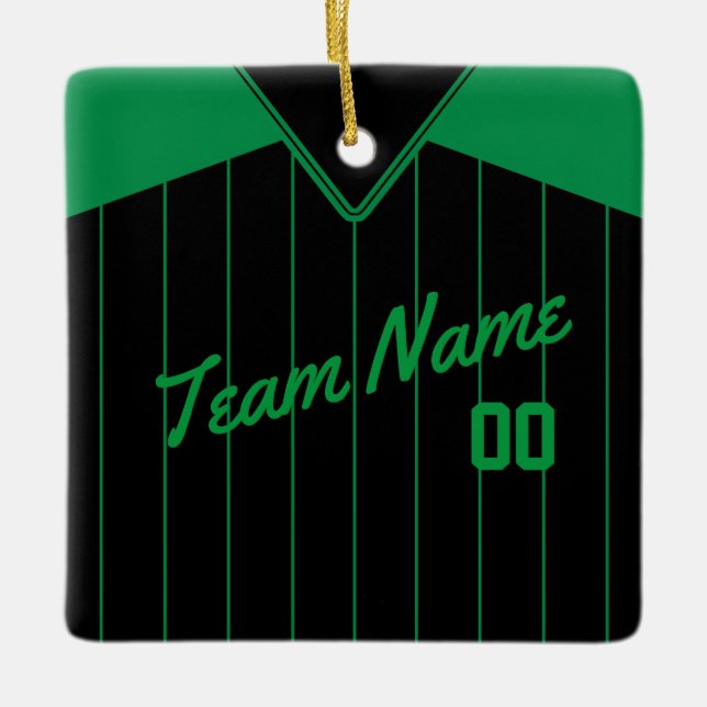 Baseball Softball Jersey Personalized Ceramic Ornament (Front)