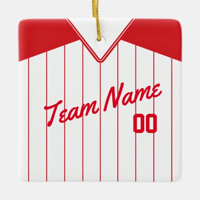 Baseball Softball Jersey Personalized Ornament (Front)