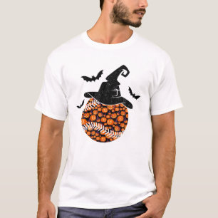 Baseball Softball Lovers Witch Pumpkin Halloween C T-Shirt