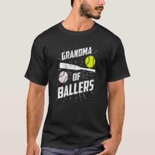Baseball Softball Mothers Day Grandma Of Ballers T-Shirt