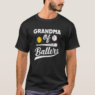 Baseball Softball Mothers Day Grandma Of Ballers T-Shirt
