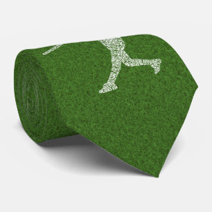 Baseball Softball Player Typographic Tie