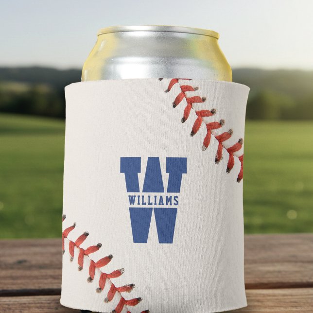 Baseball Softball Sport Name Monogram Can Cooler (Creator Uploaded)