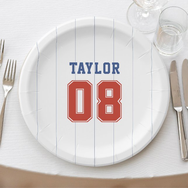 Baseball Softball Sport Pinstripe Birthday Party Paper Plate (Baseball Softball Sport Pinstripe Birthday Party Paper Plates
)