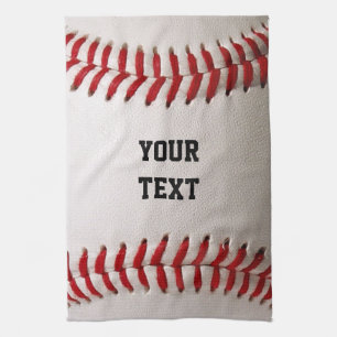 Baseball Softball Stitching Custom Text Kitchen Towel