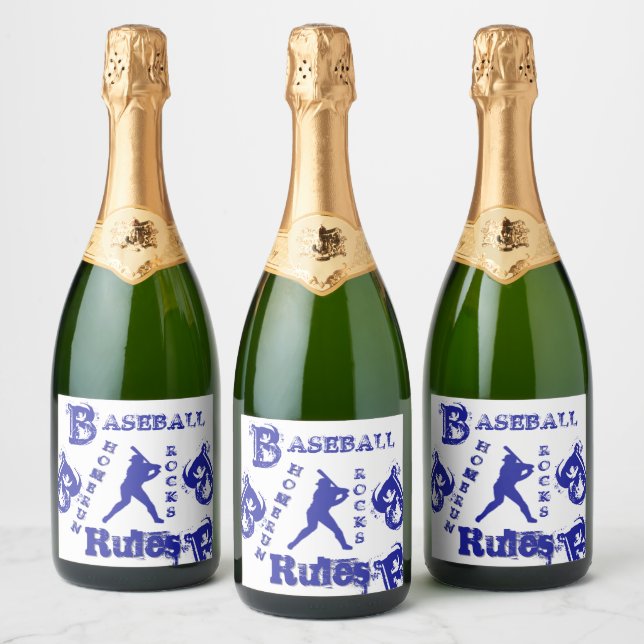 Baseball Sparkling Wine Label (Bottles)