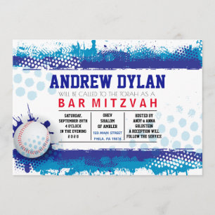 BASEBALL SPLASH Bar Mitzvah Invitation