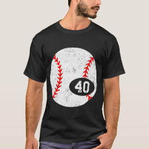 Baseball Sport 40 Jersey Number Distressed funny T-Shirt