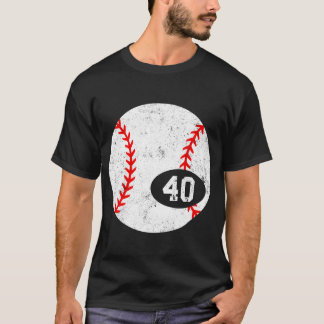 Baseball Sport 40 Jersey Number Distressed funny T-Shirt