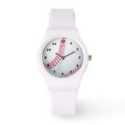 Baseball sport blanc silicone bracelet montre