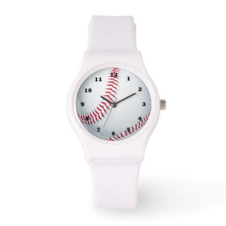 Baseball sport blanc silicone bracelet montre