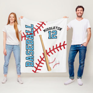 Baseball ⚾ Sport in Baby Blue Fleece Blanket
