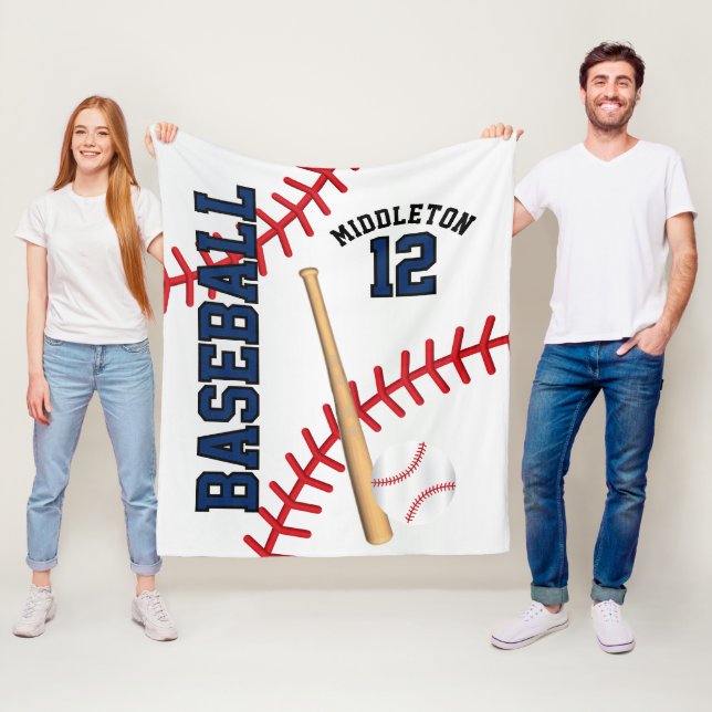 Baseball ⚾ Sport in Dark Blue Fleece Blanket (In Situ)