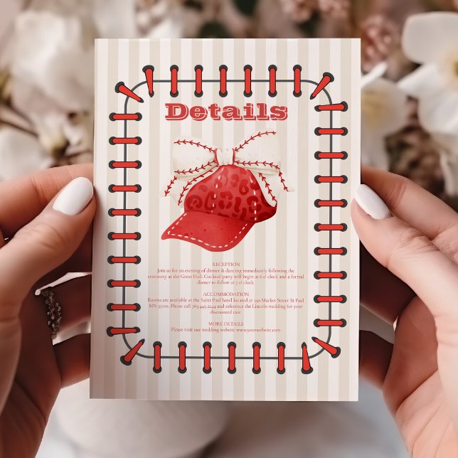 Baseball Sport Perfect Catch Wedding Enclosure Card (Creator Uploaded)