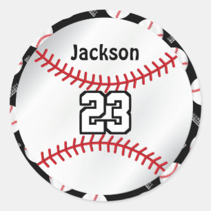 Baseball Sport Personalize - DYI Colour Classic Round Sticker
