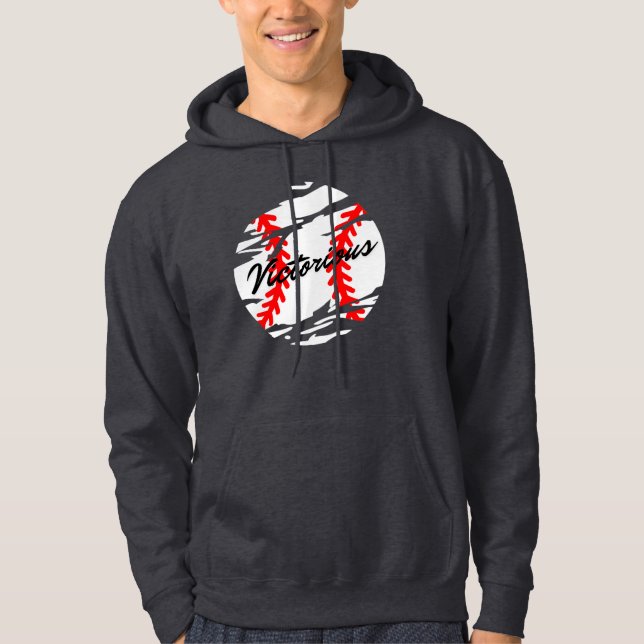 Baseball Sport with Victorious Bold Word Hoodie (Front)