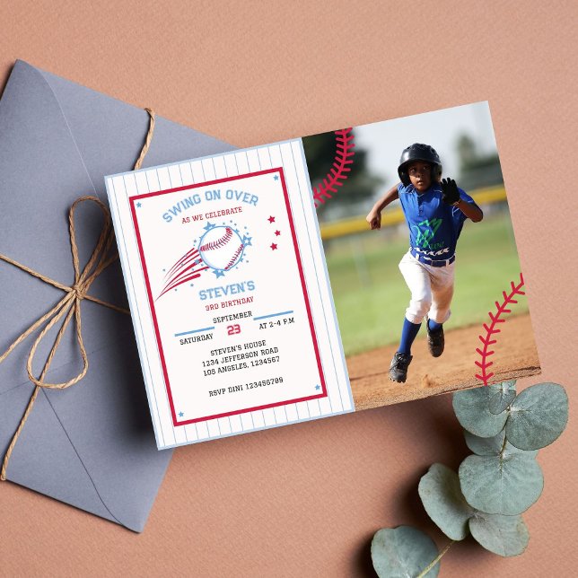 Baseball Sportday Photo pour Enfants Invitation (Photo Invitation)