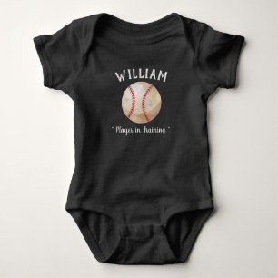 Baseball Sports Ball Player in Training Newborn Baby Bodysuit