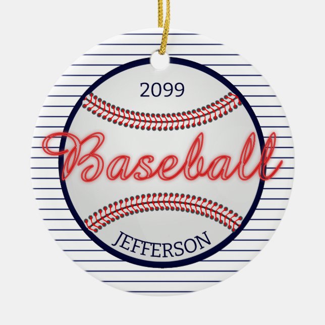 Baseball Sports Bar Christmas Ornament (Front)