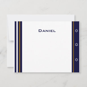 Baseball Sports Bar Mitzvah Thank You Card