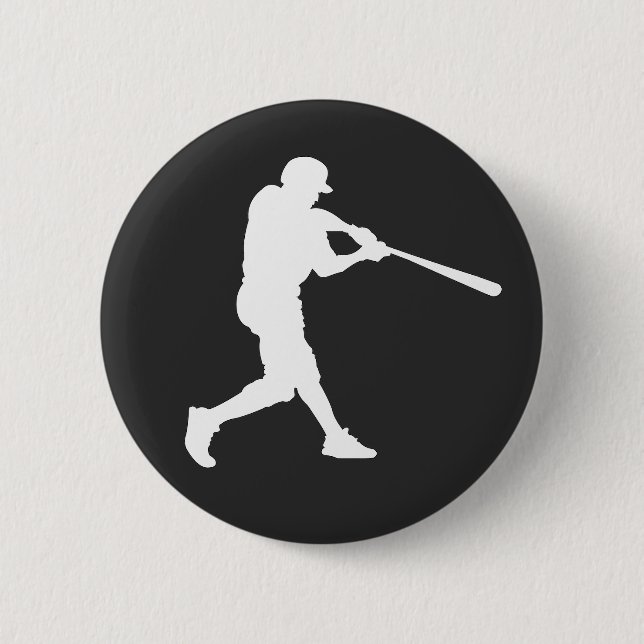 Baseball Sports Batter Custom-Cut 2 Inch Round Button (Front)