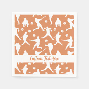 Baseball Sports Batter Pitcher Catcher Personalize Napkin