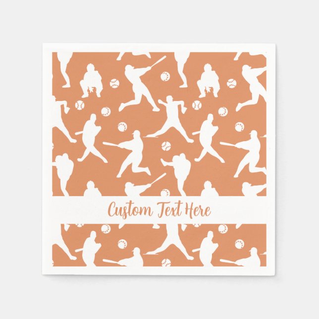 Baseball Sports Batter Pitcher Catcher Personalize Napkin (Front)