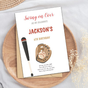 Baseball Sports Birthday Invitation