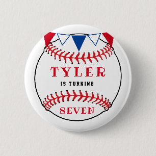 Baseball Sports Birthday Party 2 Inch Round Button