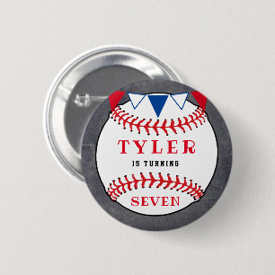 Baseball Sports Chalkboard Birthday Party 2 Inch Round Button
